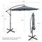 10 Feet Offset Umbrella with 8 Ribs Cantilever and Cross Base Tilt Adjustment